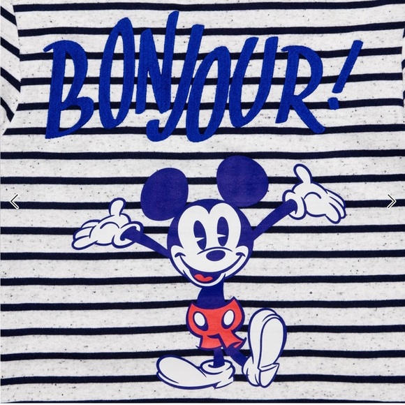 Disneyland Paris Striped Bonjour Long Sleeve Top - Picture 2 of 6